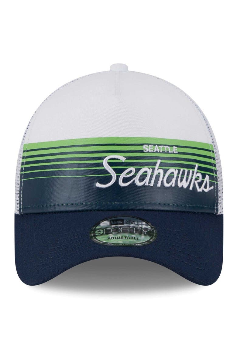 New Era Men's New Era Navy Seattle Seahawks Horizon A-Frame 9FORTY Snapback Hat, Alternate, color, 