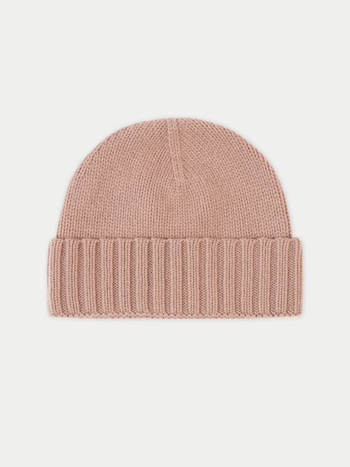Gobi Mongolian Cashmere Cashmere Rib Knit Hat /unisex/ In Pink