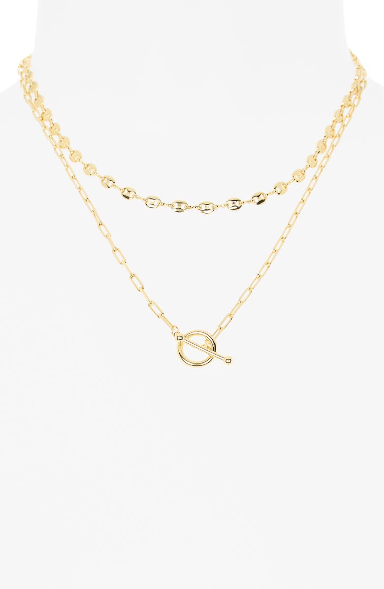 NORDSTROM RACK Mariner Link Layered Necklace, Alternate, color, Gold