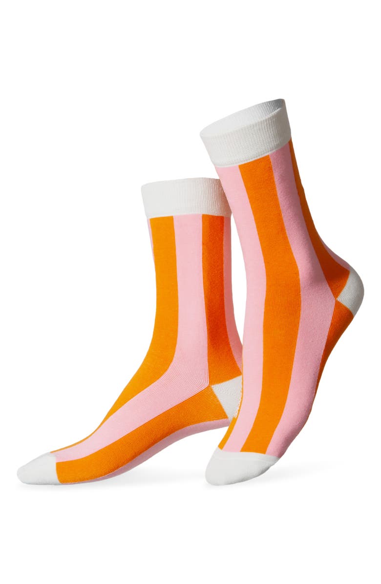 doiy Strawberry Soda 3D Crew Socks, Main, color, Orange/ Pink