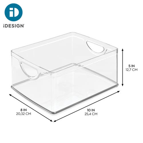 Idesign Stackable Pantry Storage Bin For Cabinets Or Fridge, Set Of 2, Clear, Made In Transparent