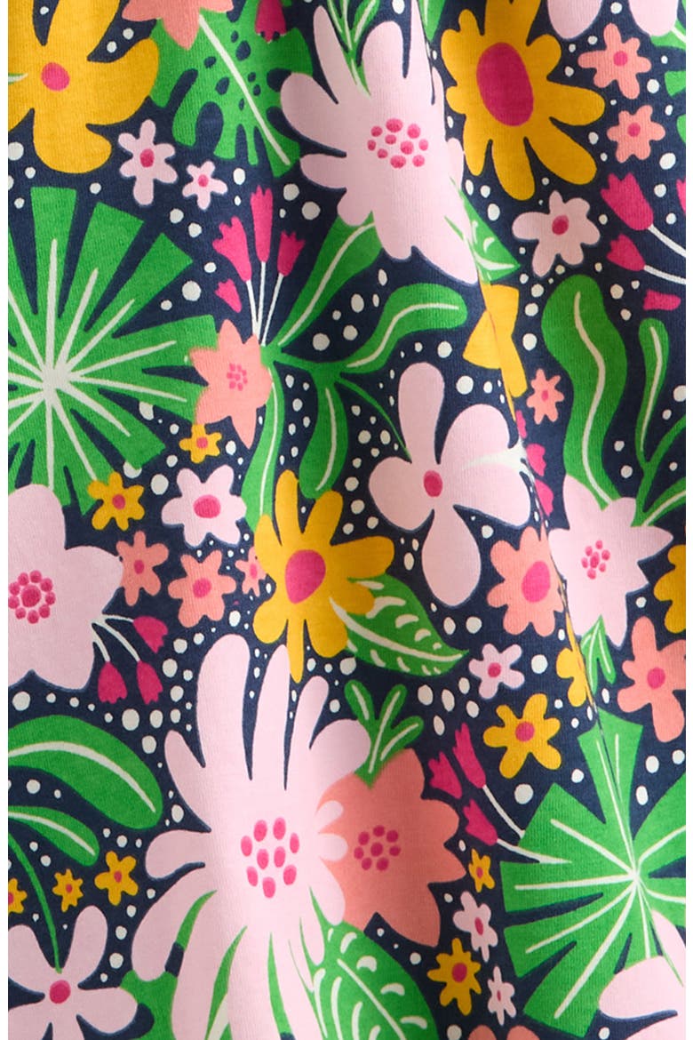 Kids' Print Flutter Sleeve Romper, Alternate, color, NAVY TROPICAL FLORAL