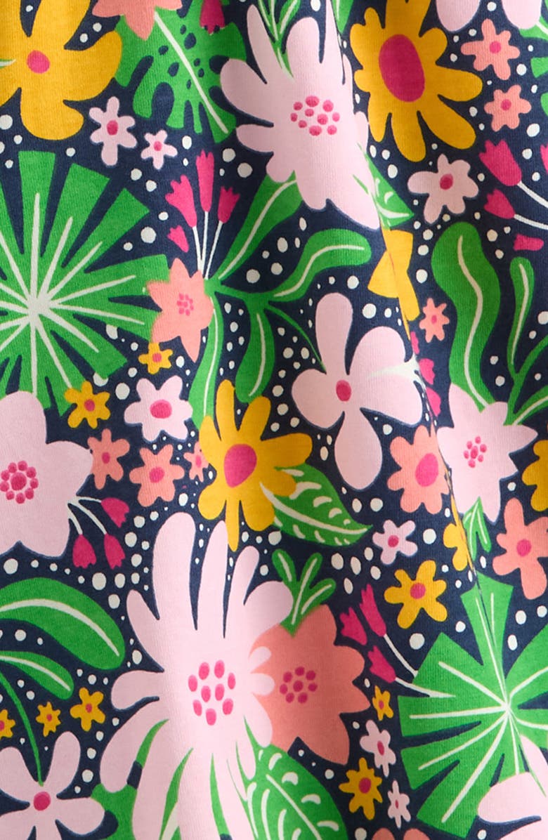 Tucker + Tate Kids' Print Flutter Sleeve Romper, Alternate, color, Navy Tropical Floral
