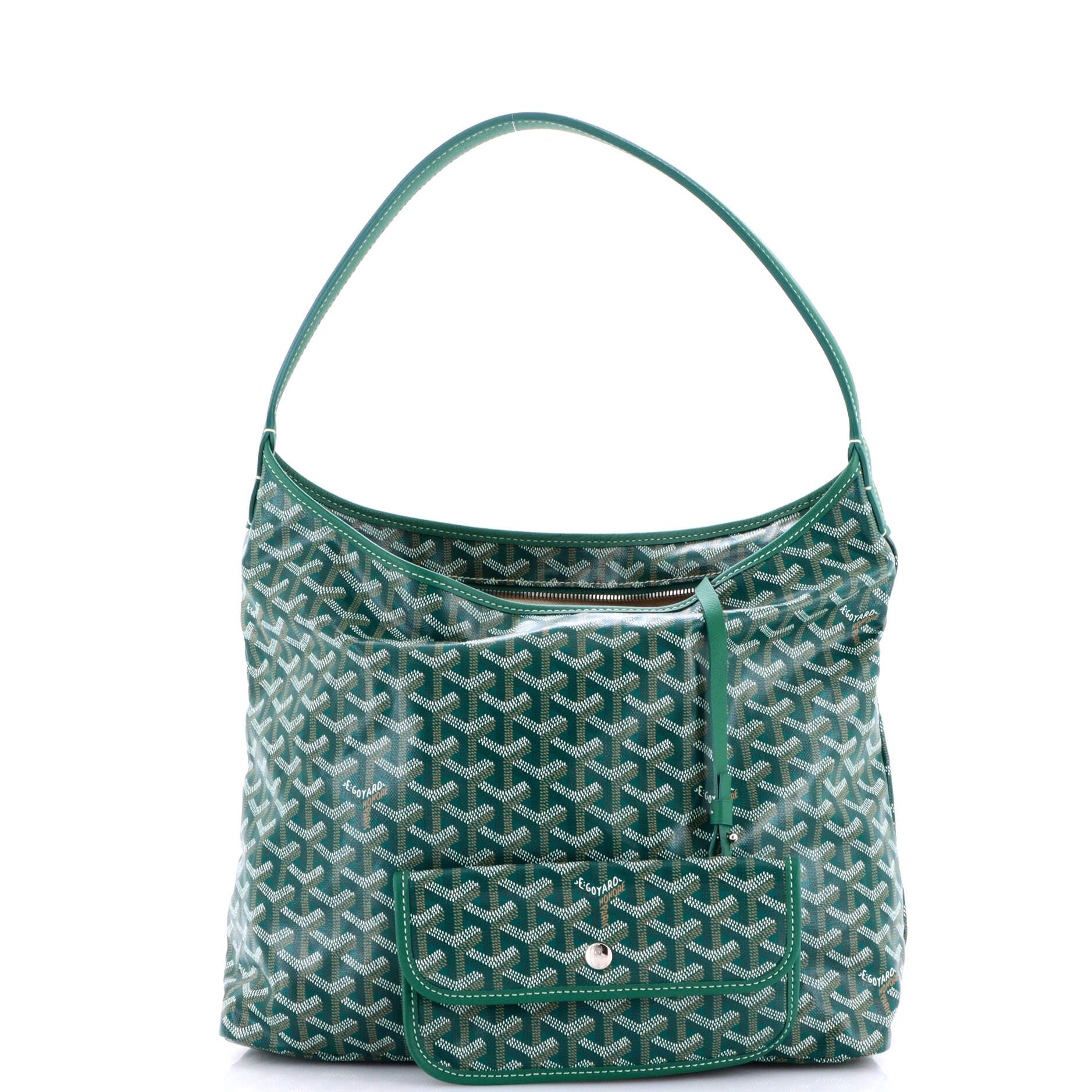 Pre-Owned Goyard Boheme Hobo Coated Canvas, Alternate, color, Green