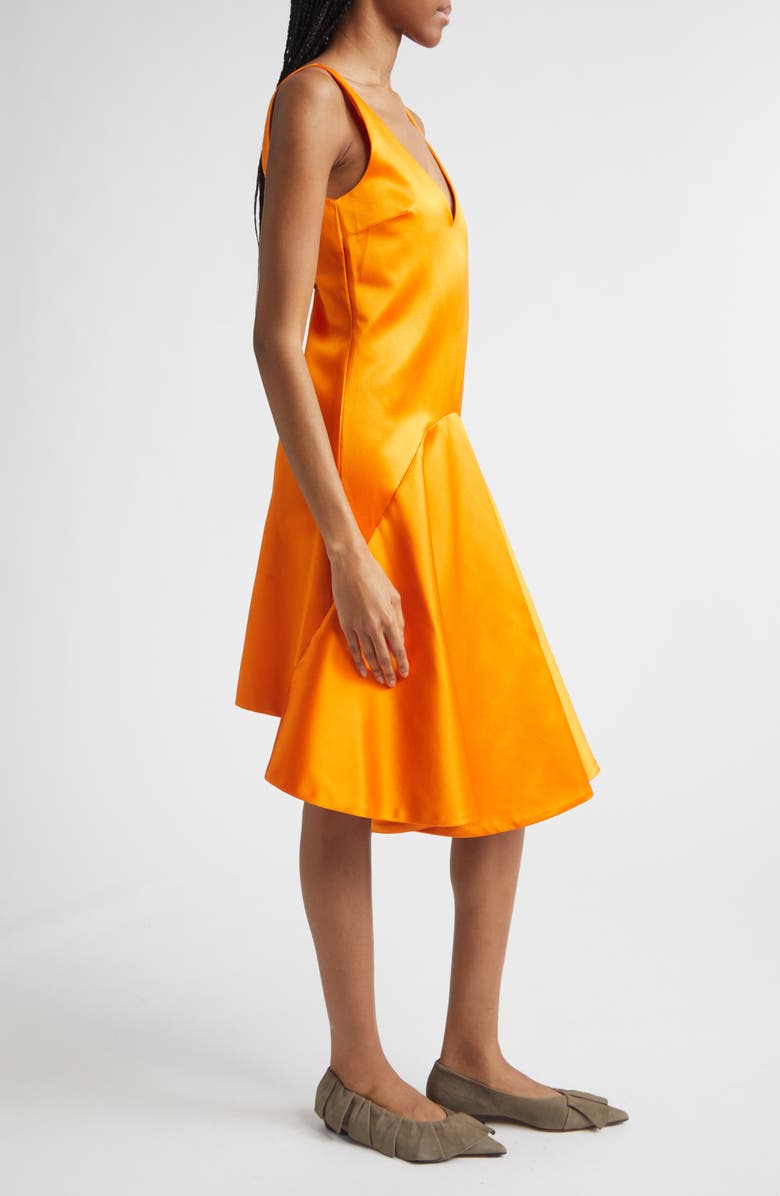 JW Anderson Draped Double Face Satin Dress, Alternate, color, Satsuma