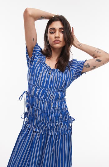 Shirred Bodice Maxi Dress