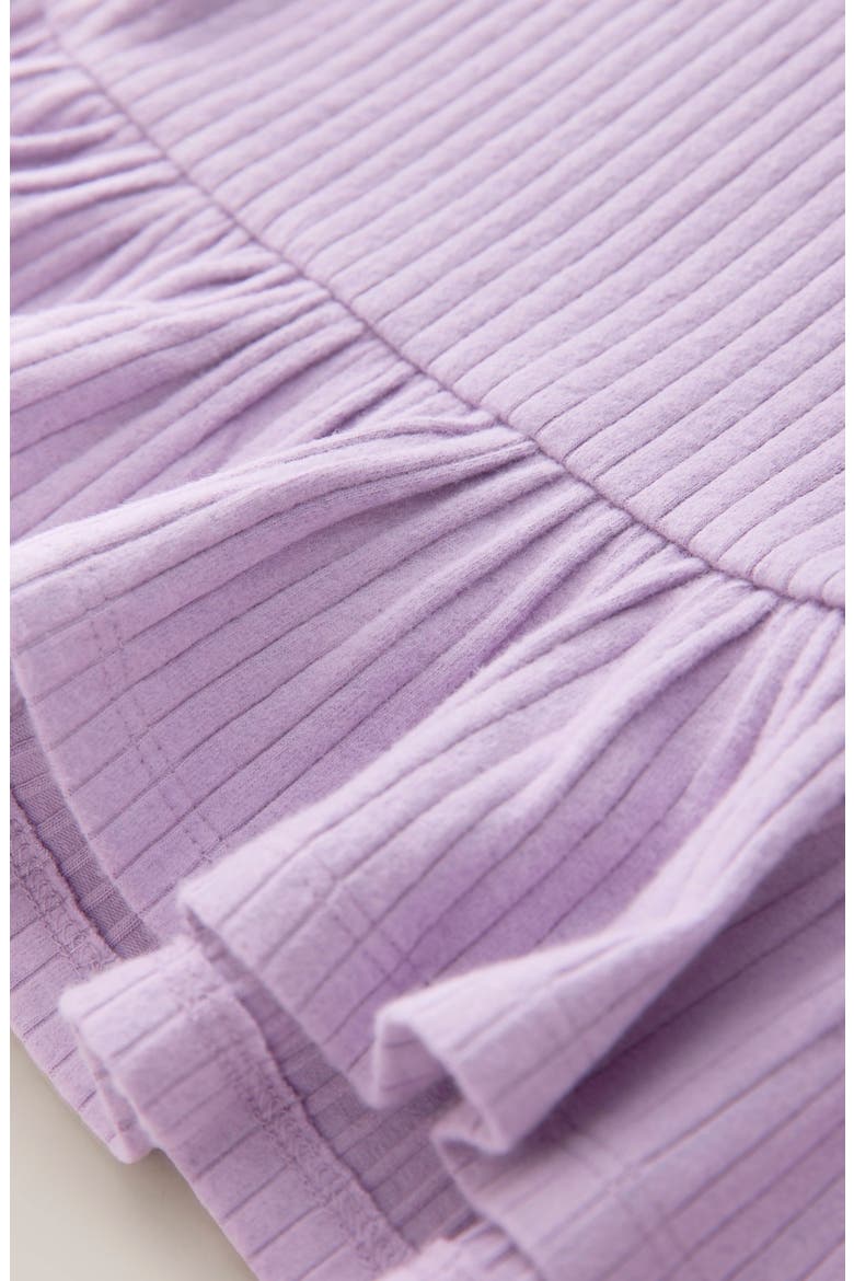 Kids' Frill Rib Top and Floral Shorts Set, Alternate, color, PURPLE
