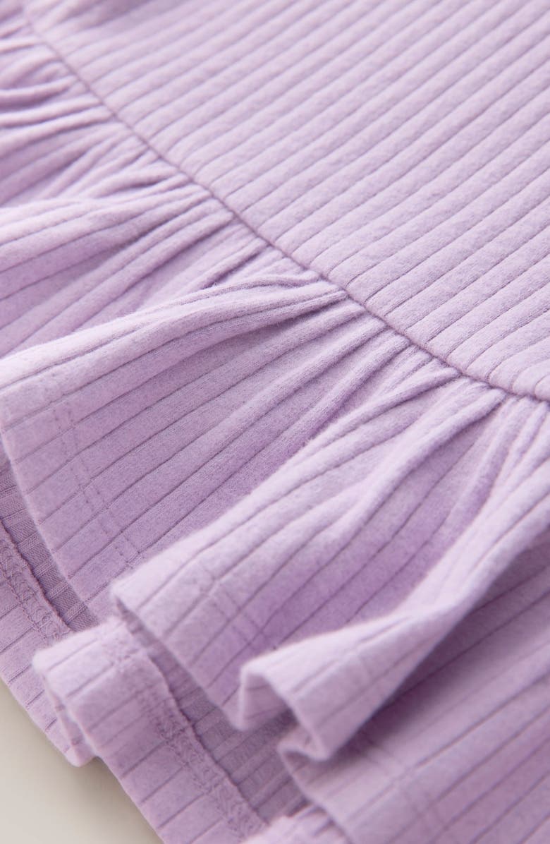 NEXT Kids' Frill Rib Top and Floral Shorts Set, Alternate, color, Purple