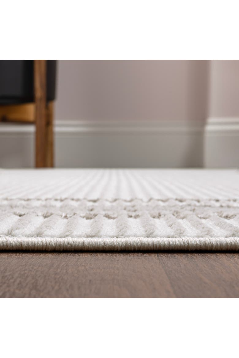 Athens Classic Border Marble Pattern High-Low Area Rug, Alternate, color, Silver/White