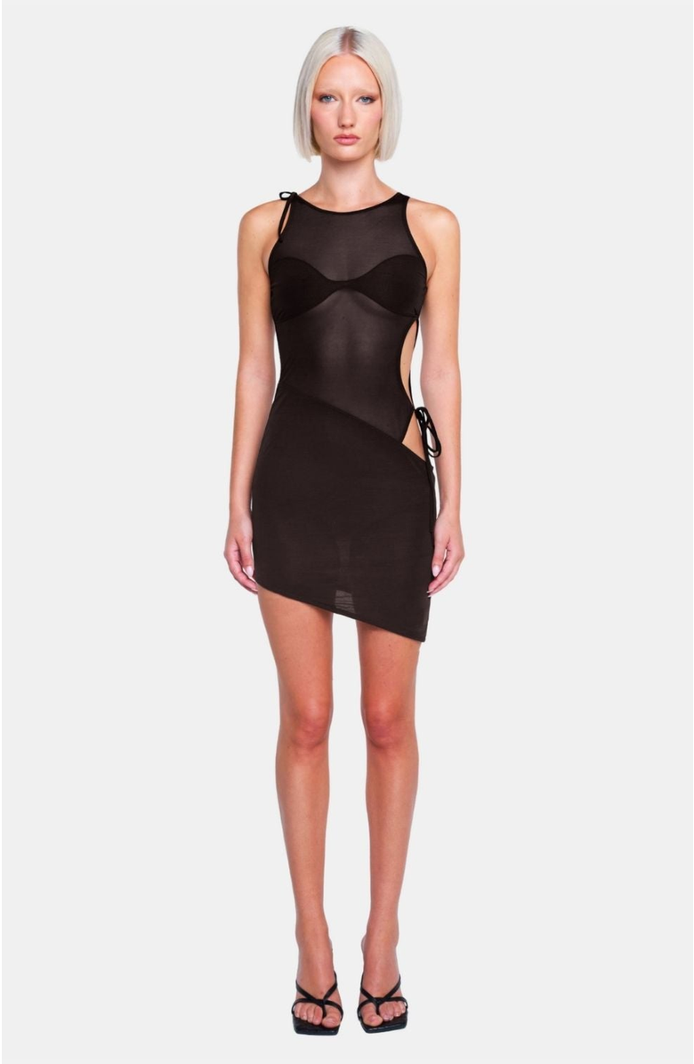 OW Collection Fiona Mini Dress, Main, color, Black
