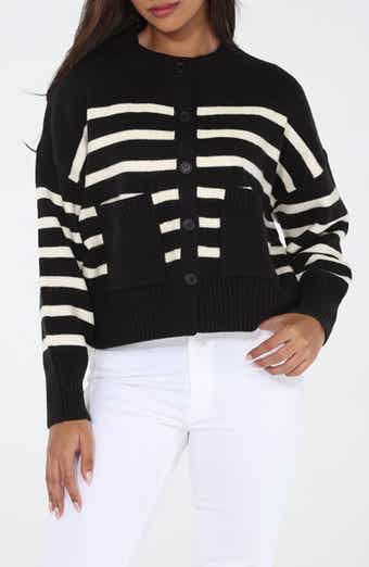 RAIN AND ROSE Stripe Knit Cardigan