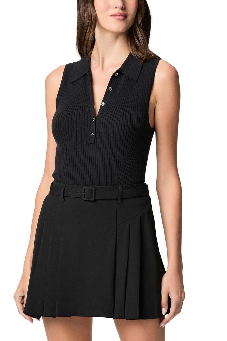 Kerry Belted Pleated Miniskirt, Alternate, color, BLACK