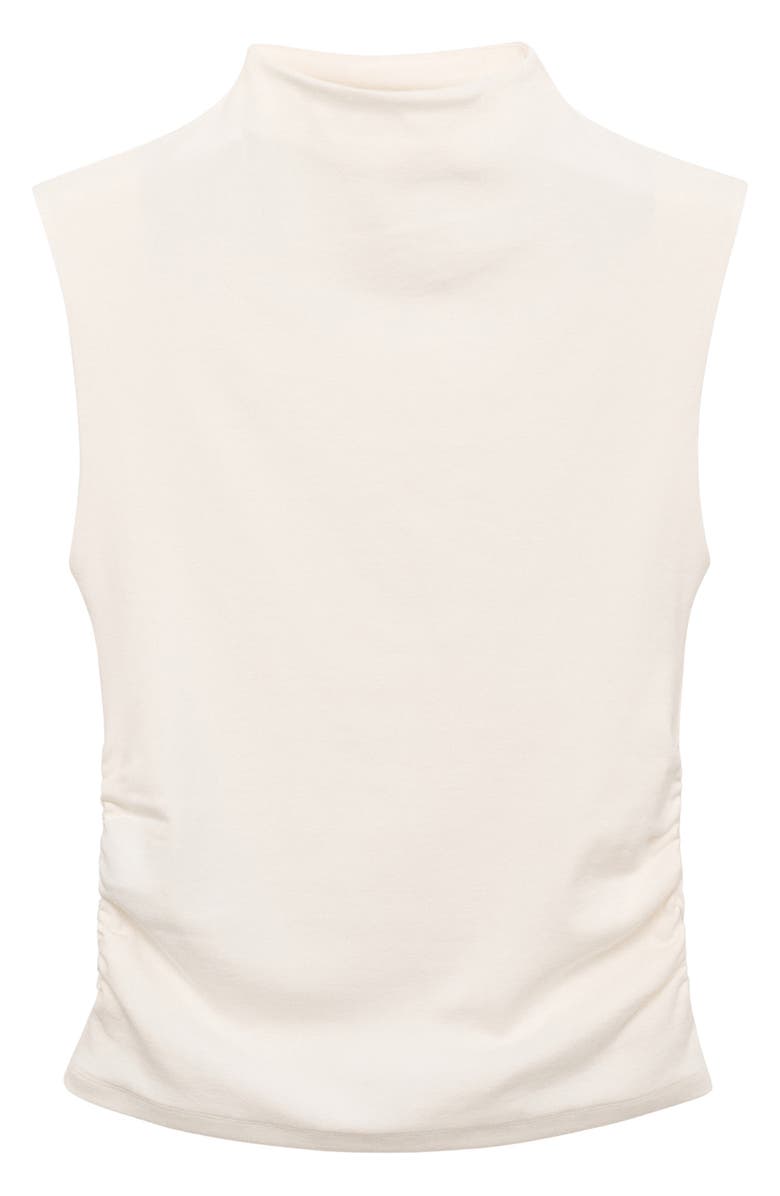 MANGO Ruched Mock Neck Sleeveless Top, Main, color, 