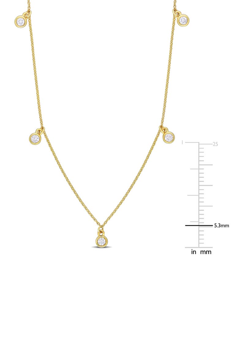 Diamond Station Necklace - 0.17ct., Alternate, color, WHITE