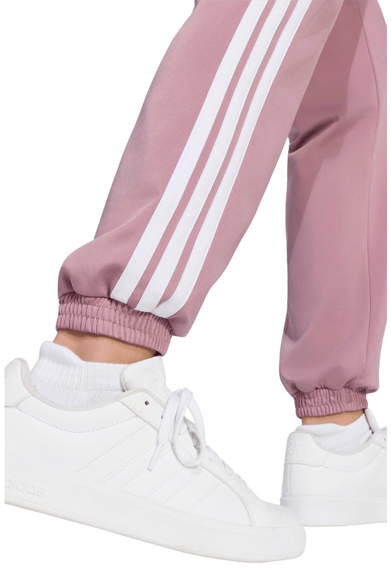 Essentials 3-Stripes Tricot Joggers, Alternate, color, MAGIC MAUVE/ WHITE