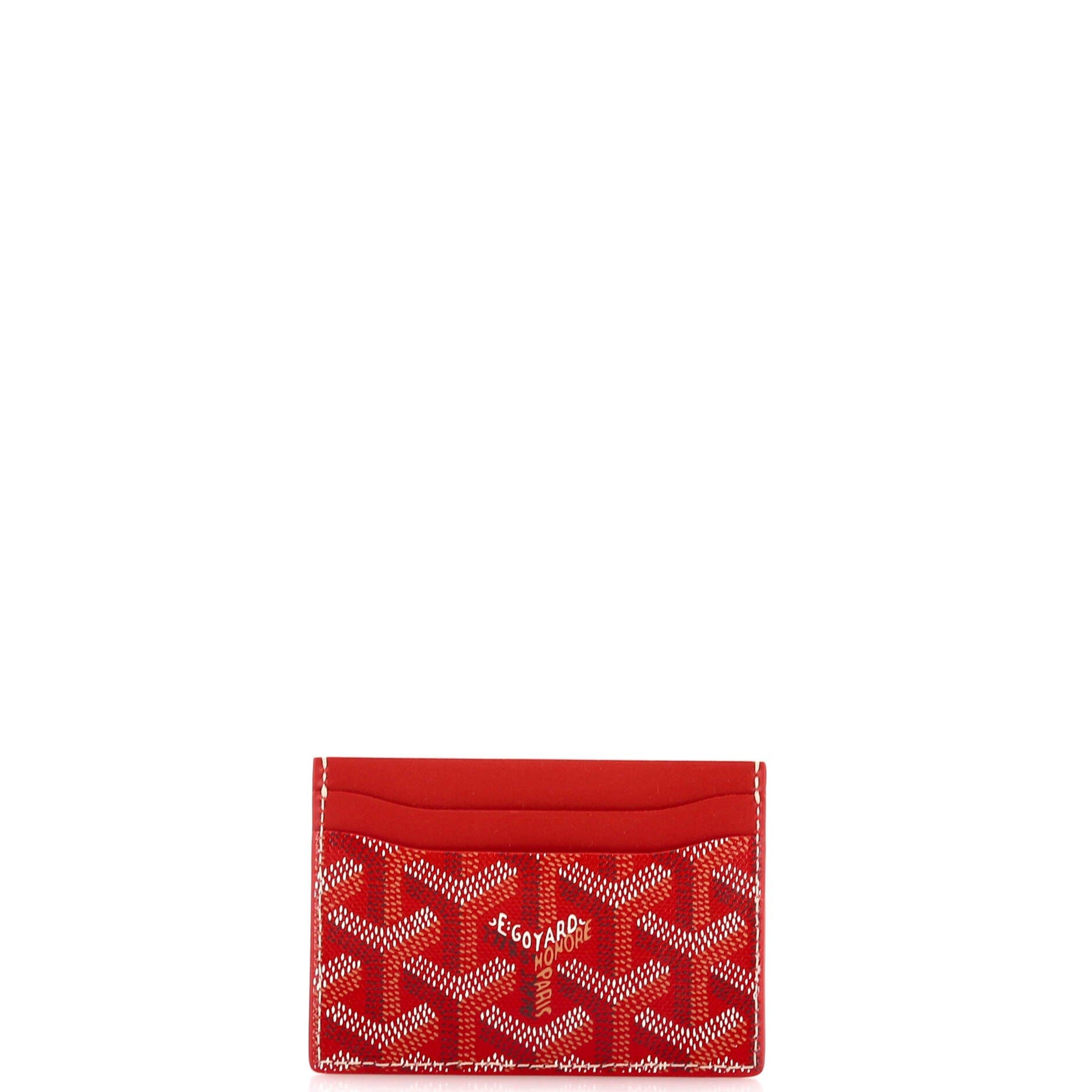 Pre-Owned Goyard Saint Sulpice Card Holder Coated Canvas, Alternate, color, Red