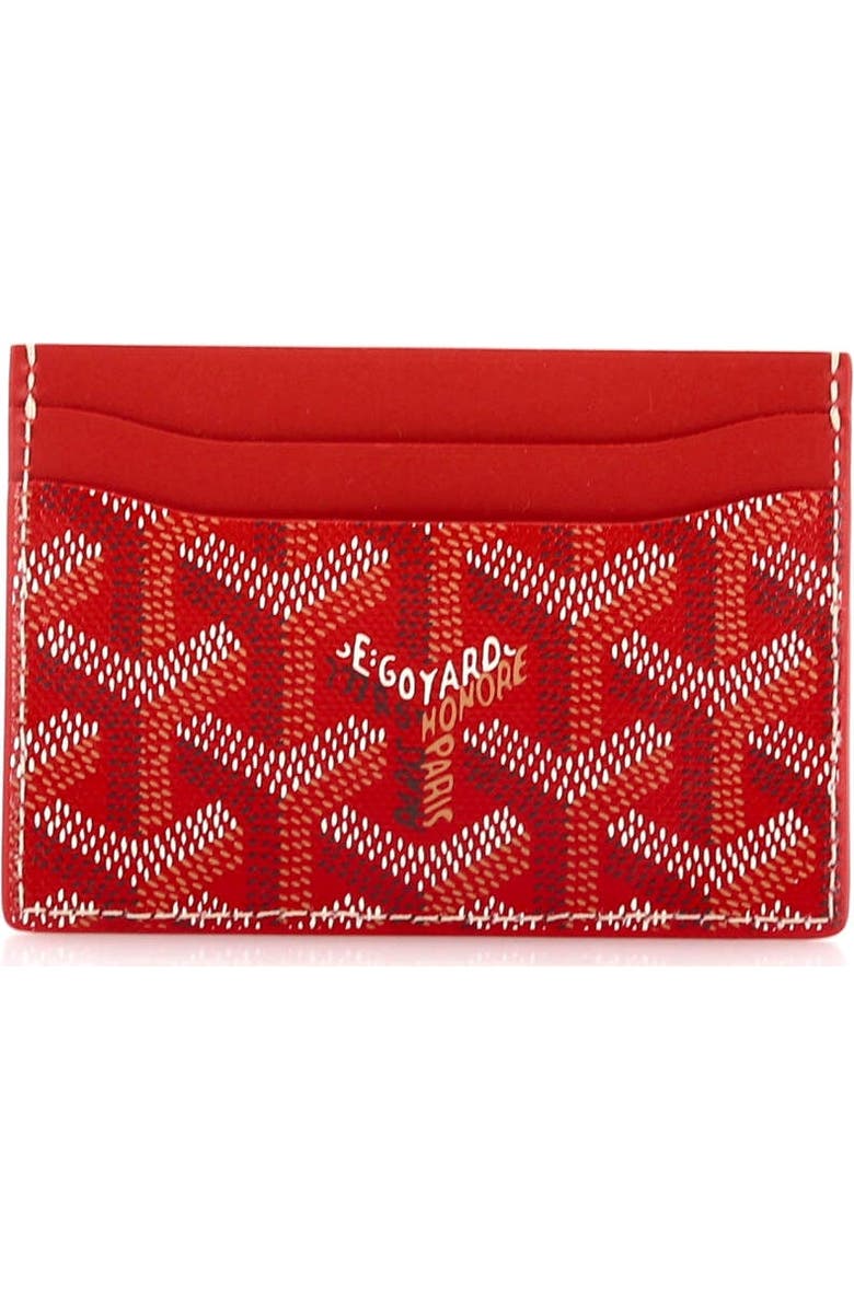 Pre-Owned Goyard Saint Sulpice Card Holder Coated Canvas, Alternate, color, Red