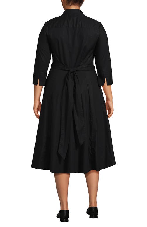 Lands' End Poplin Midi Wrap Front Dress In Animal Print
