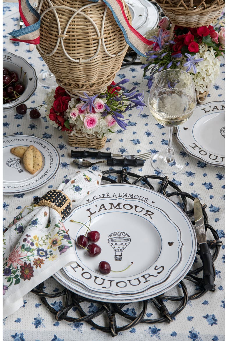 Set of 4 L'Amour Toujours Dessert/Salad Plates, Alternate, color, WHITEWASH BLACK