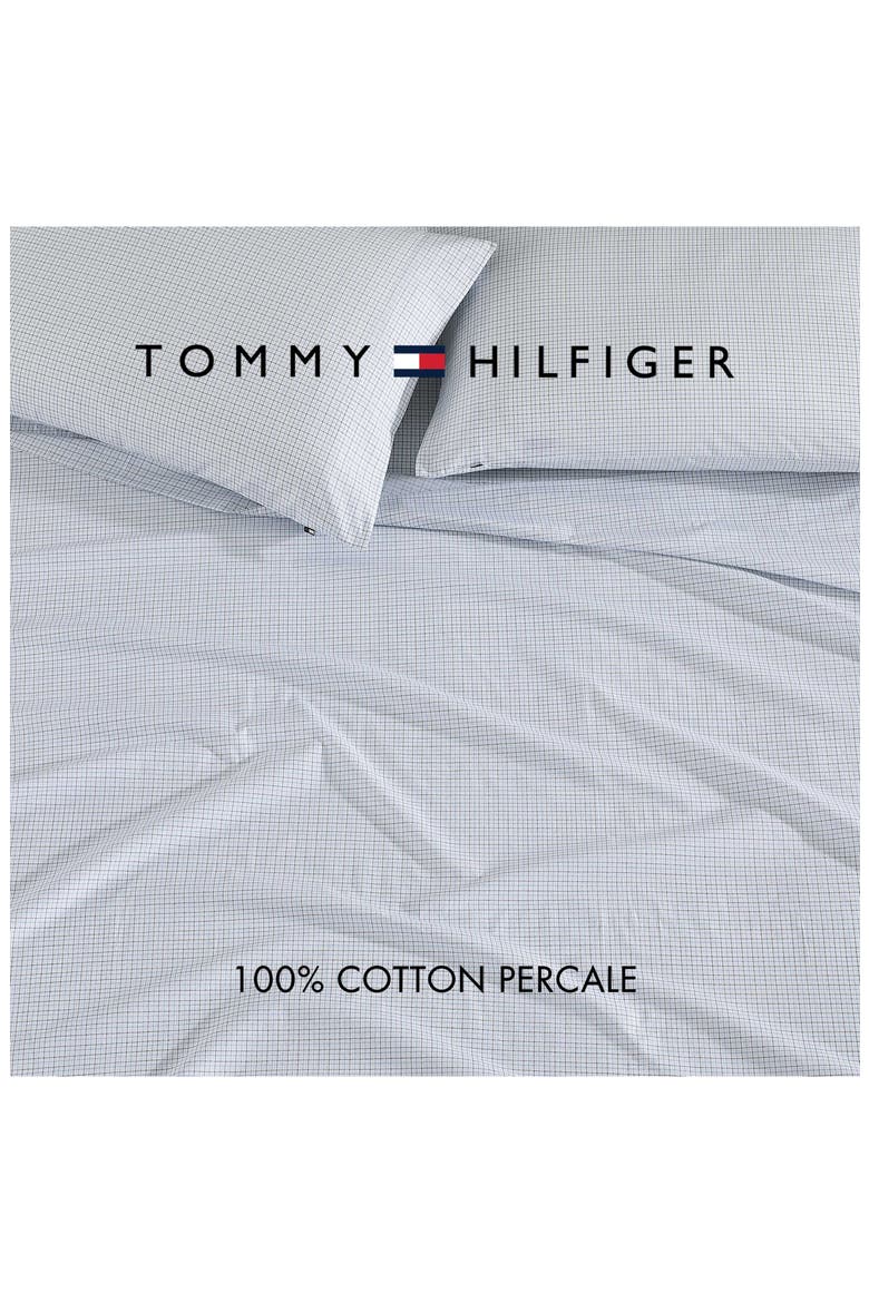 New England Plaid Cotton Percale Sheet Set, Alternate, color, BLUE
