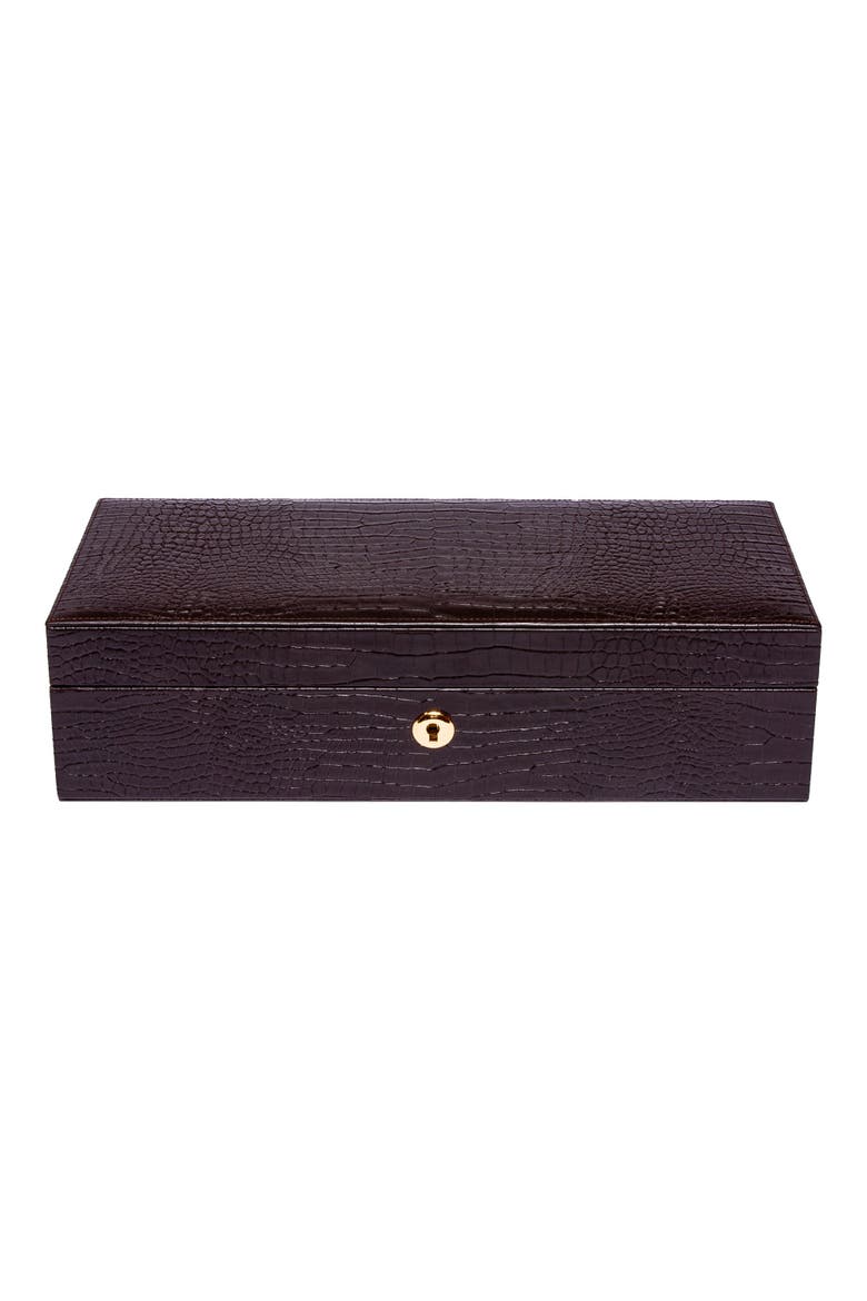 BROMPTON FIVE WATCH BOX, Alternate, color, Brown