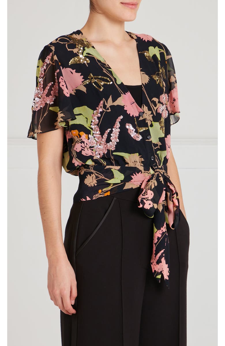 Temperley London Maisie Blouse, Alternate, color, Black Mix