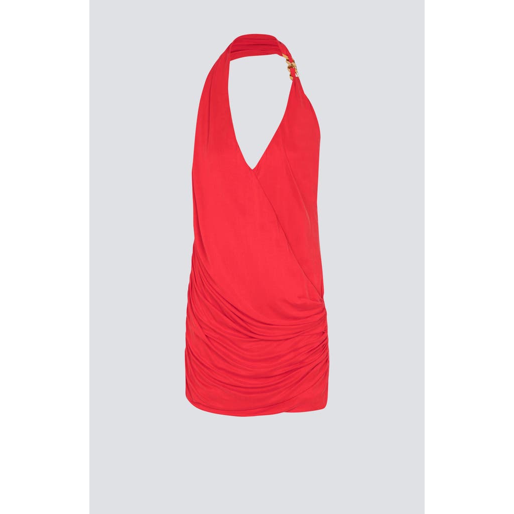Balmain Draped Halter Neck Mini Dress