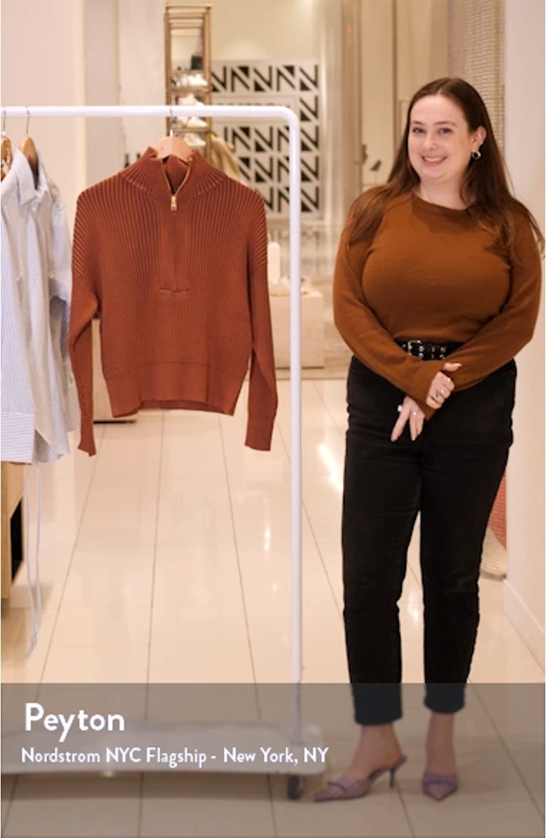 Janie Rib Half Zip Sweater, sales video thumbnail