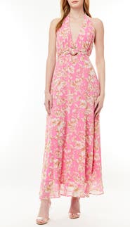 BY DESIGN Soho Belted Halter Maxi Dress