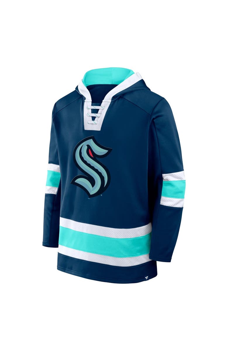 FANATICS Men's Fanatics Deep Sea Blue Seattle Kraken Inside Line Fleece Pullover Hoodie, Alternate, color, Navy