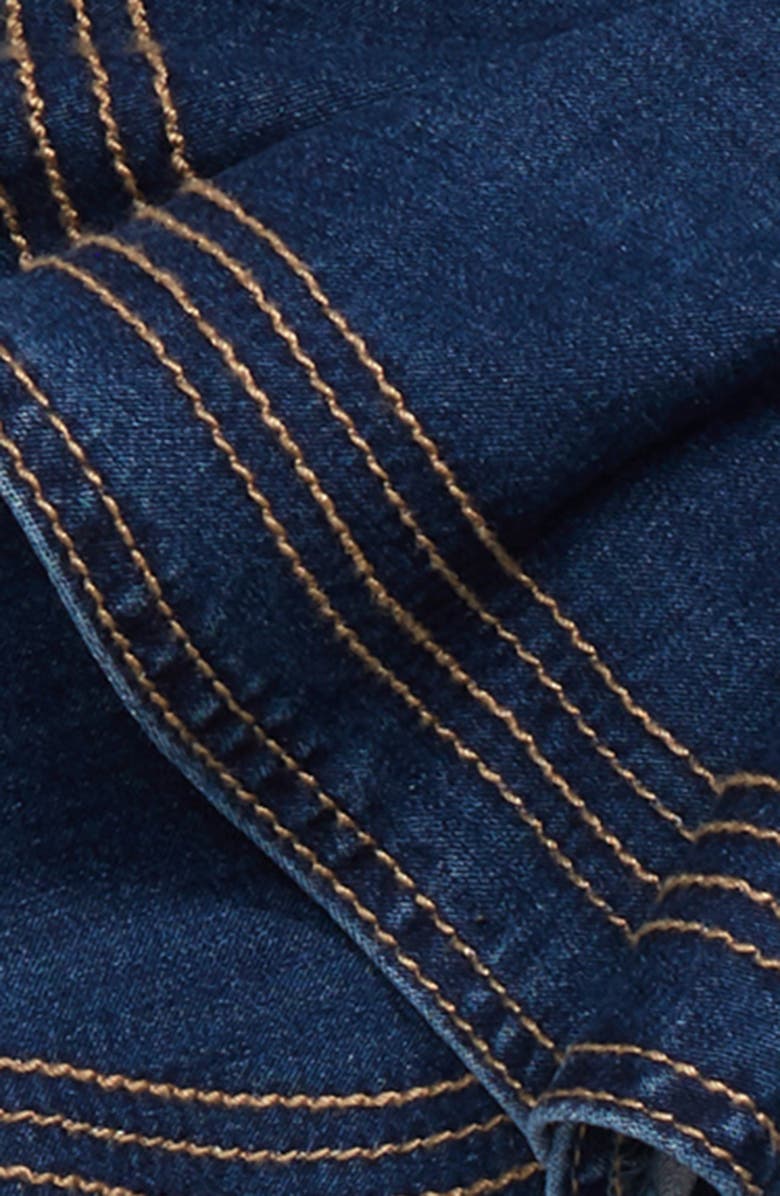 Habitual Girl Habitual Ruffle Cold-Shoulder Denim Dress, Alternate, color,