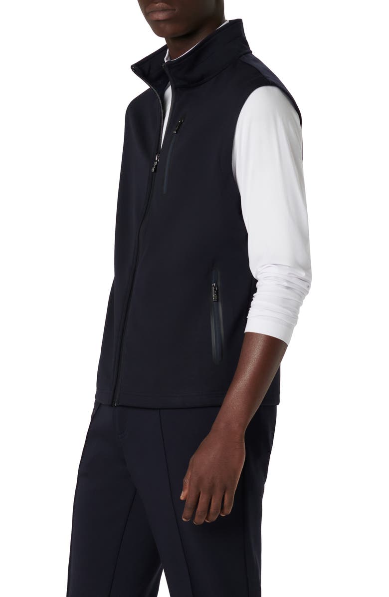 Bugatchi Knit Zip-Up Vest, Alternate, color, Navy