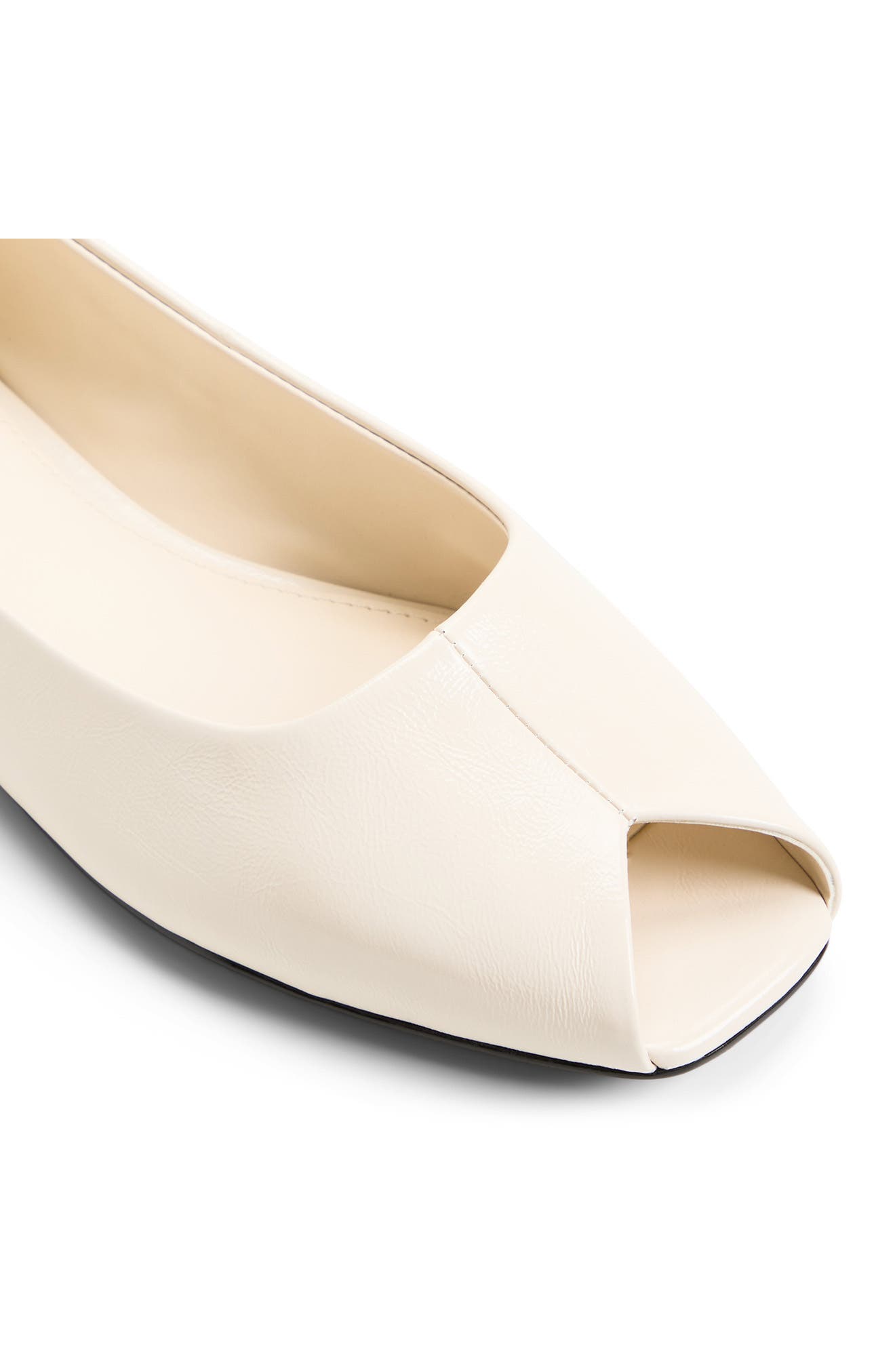 Alieiki Peep Toe Flat, Alternate, color, WHITE