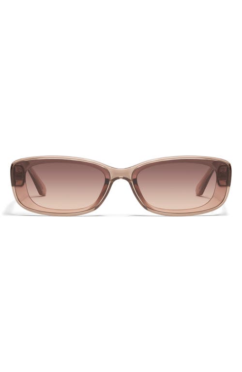 Quay Vibe Check 35mm Gradient Small Square Sunglasses In Doe/brown Fawn