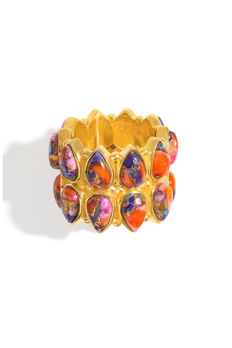 Layered Turquoise Ring, Alternate, color, PINK