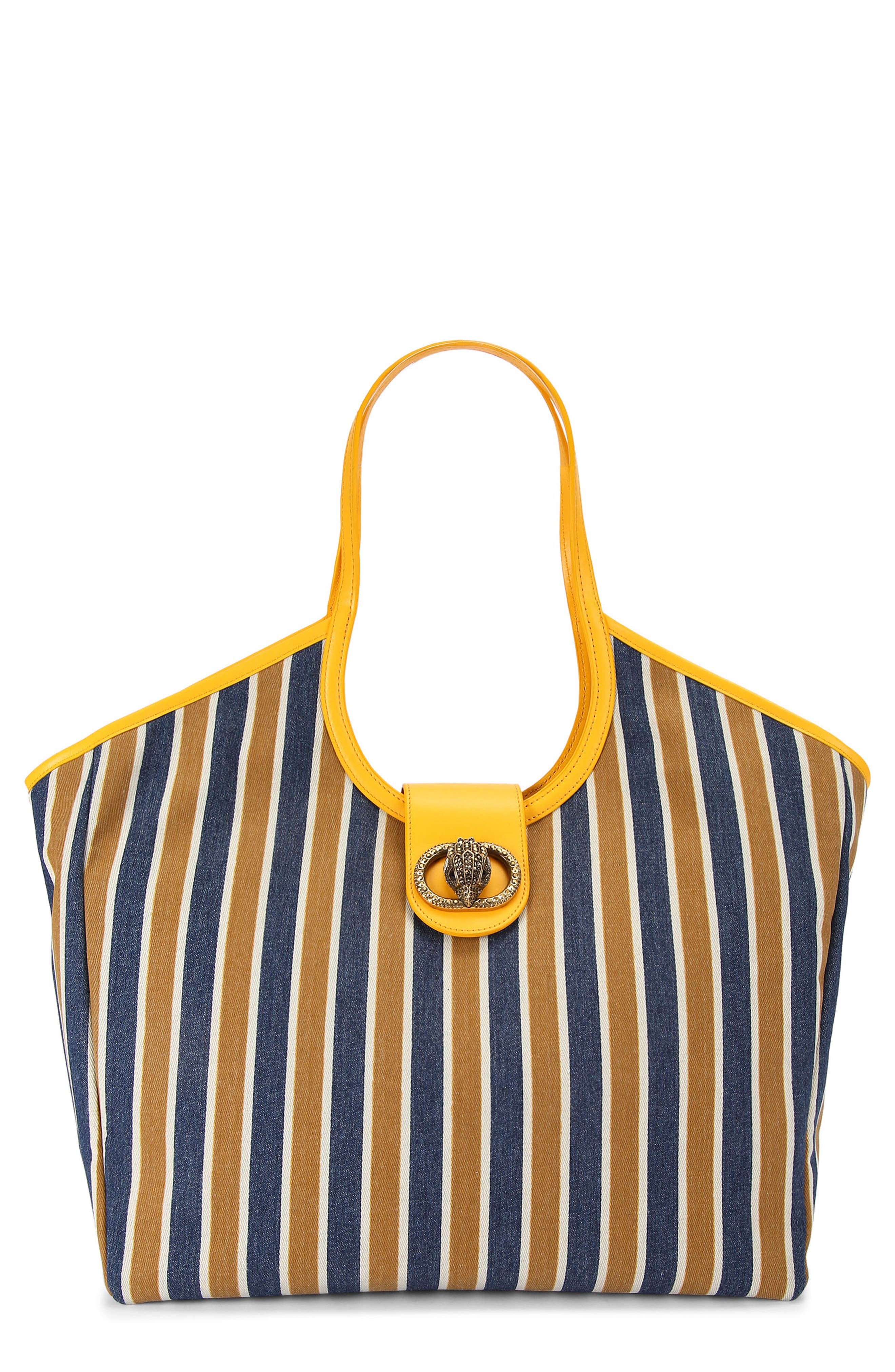 Kurt Geiger London Large Chelsea Stripe Tote Bag, Main, color, Open Blue