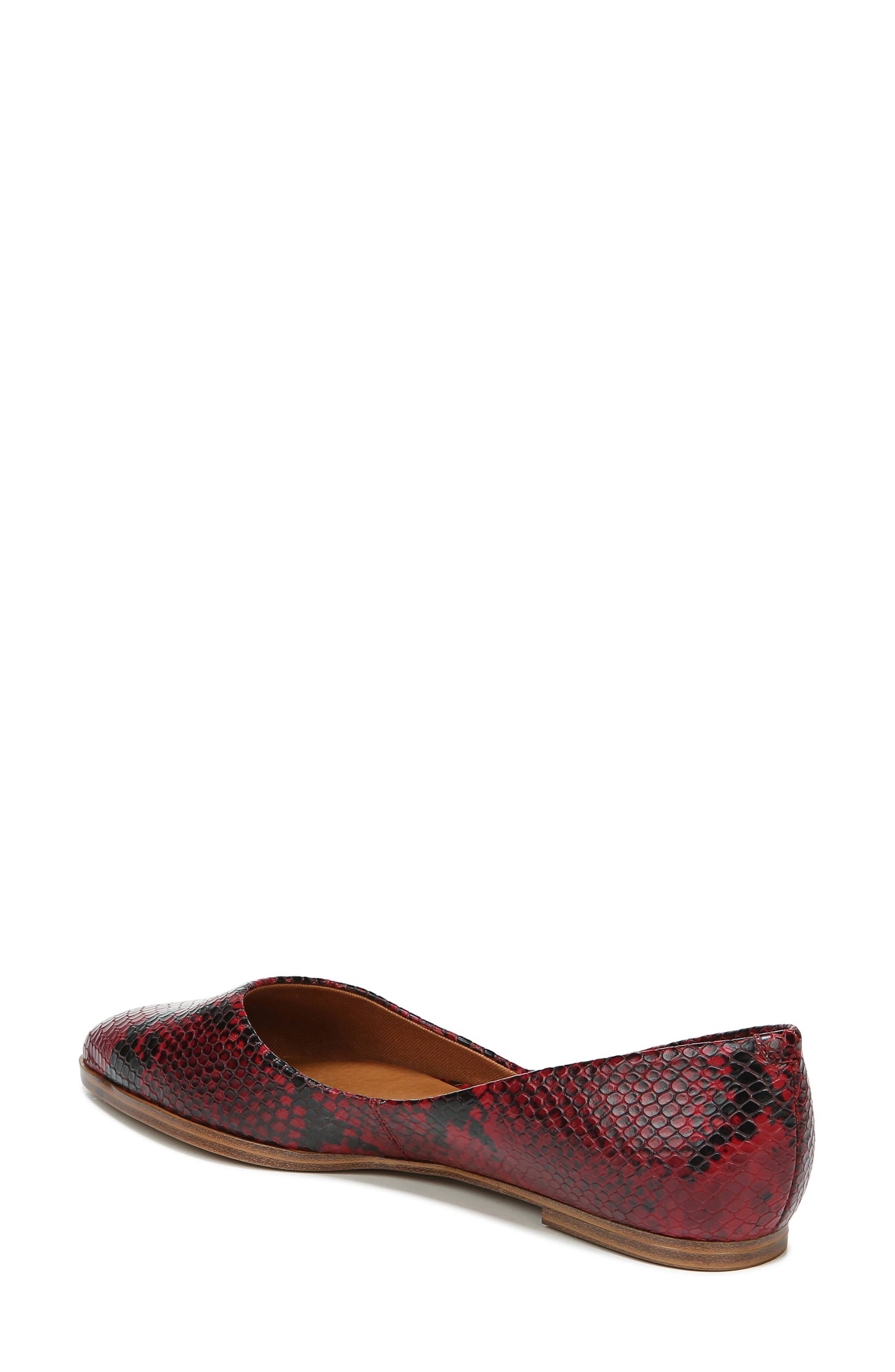 Zodiac Hill Pointy Toe Flat, Alternate, color, Red Leather