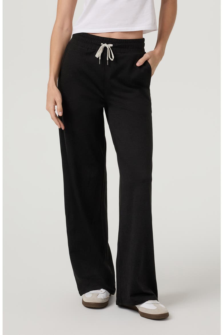 Halo Essential Wide Leg Sweat Pants, Main, color, BLACK HEATHER