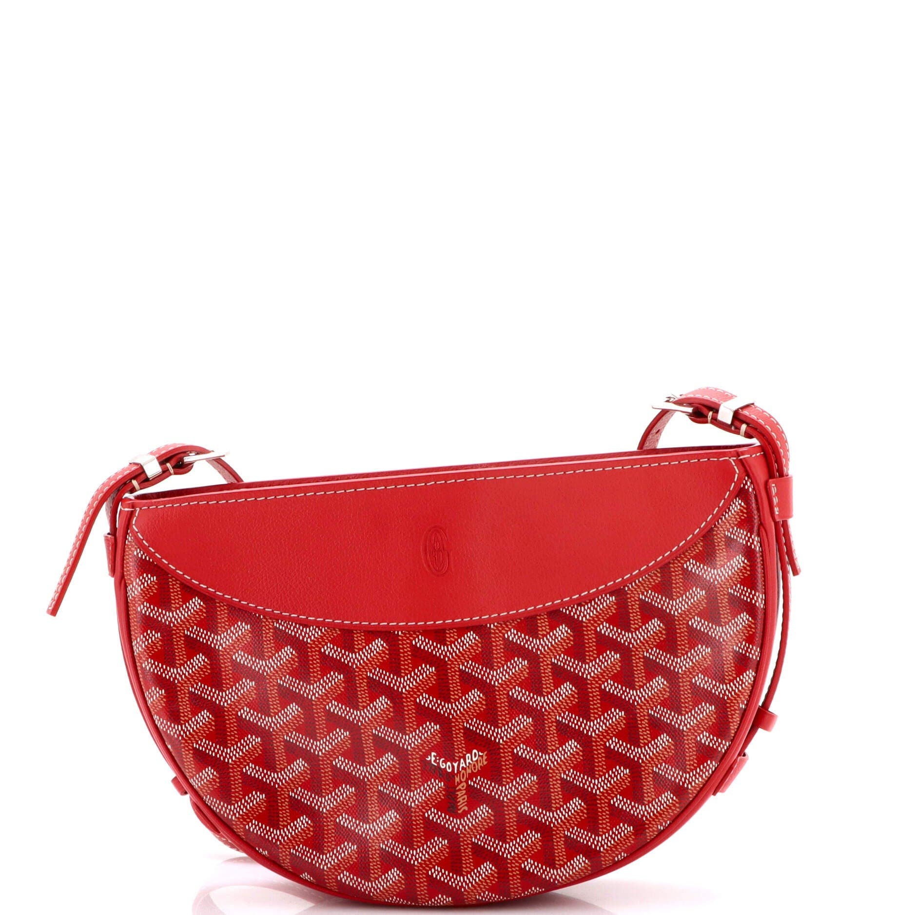 Pre-Owned Goyard Hirondelle Shoulder Bag Coated Canvas and Leather, Main, color, Red