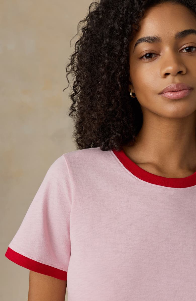 Faherty Sunwashed Essential Cotton T-Shirt, Alternate, color, Vintage Rose