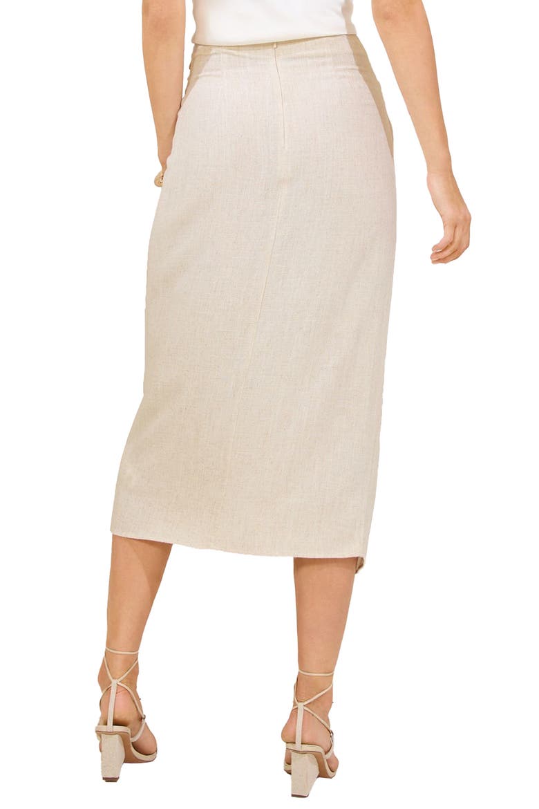 Stone Faux Wrap Midi Skirt, Alternate, color, NEUTRAL