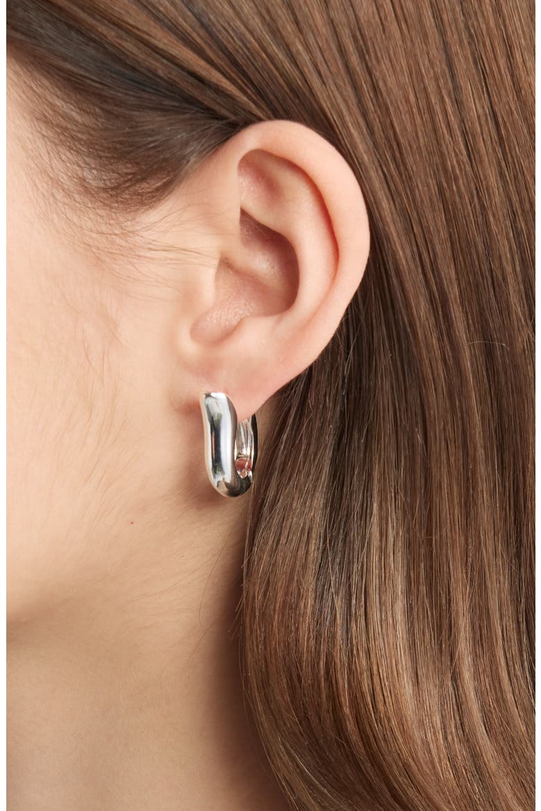 Set of 2 Tulip Hoop Earrings, Alternate, color, SILVER