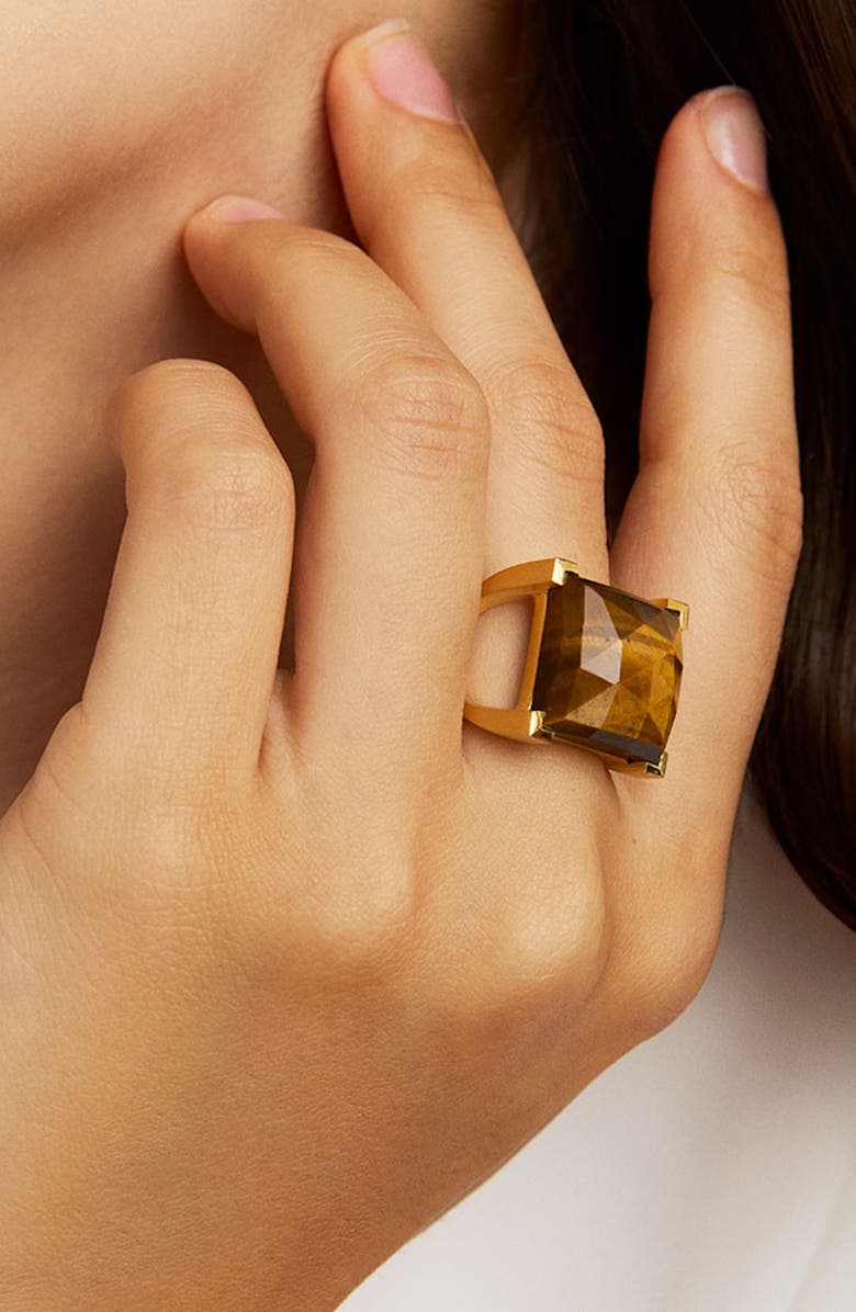 Dean Davidson Plaza Tiger's Eye Ring, Alternate, color, Tiger Eye/Gold