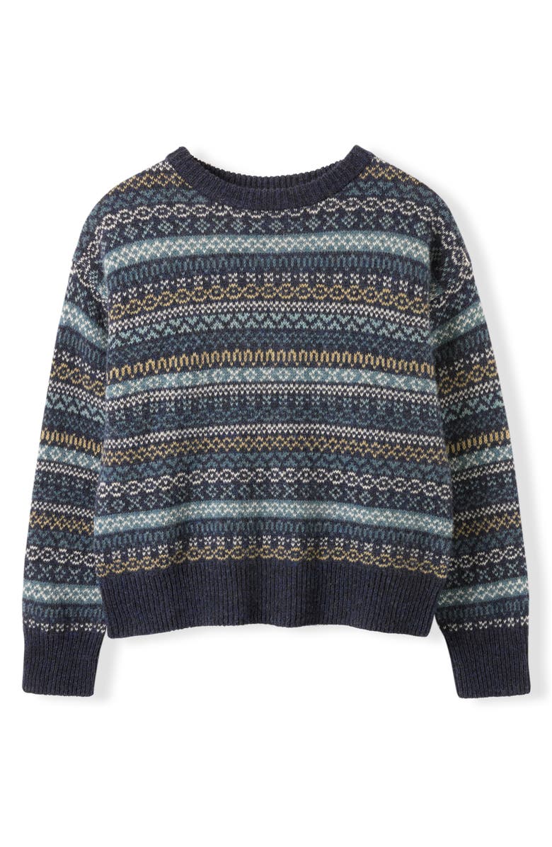 Celtic & Co. Traditional Fair Isle Sweater, Alternate, color, Navy