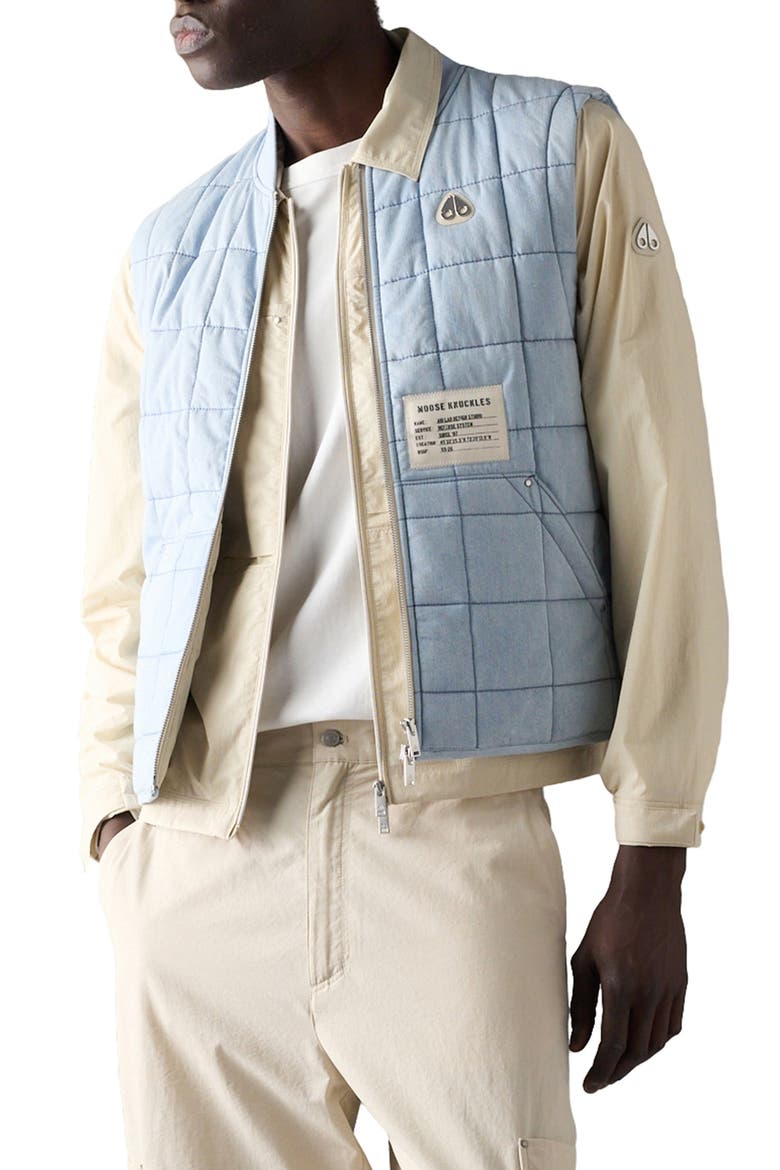 Down Denim Liner Vest, Main, color, LIGHT DENIM
