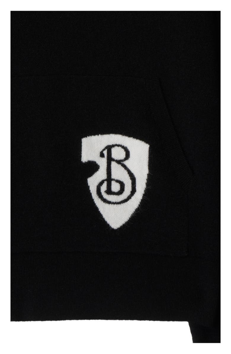 Burberry B Shield Wool Blend Hoodie, Alternate, color, 