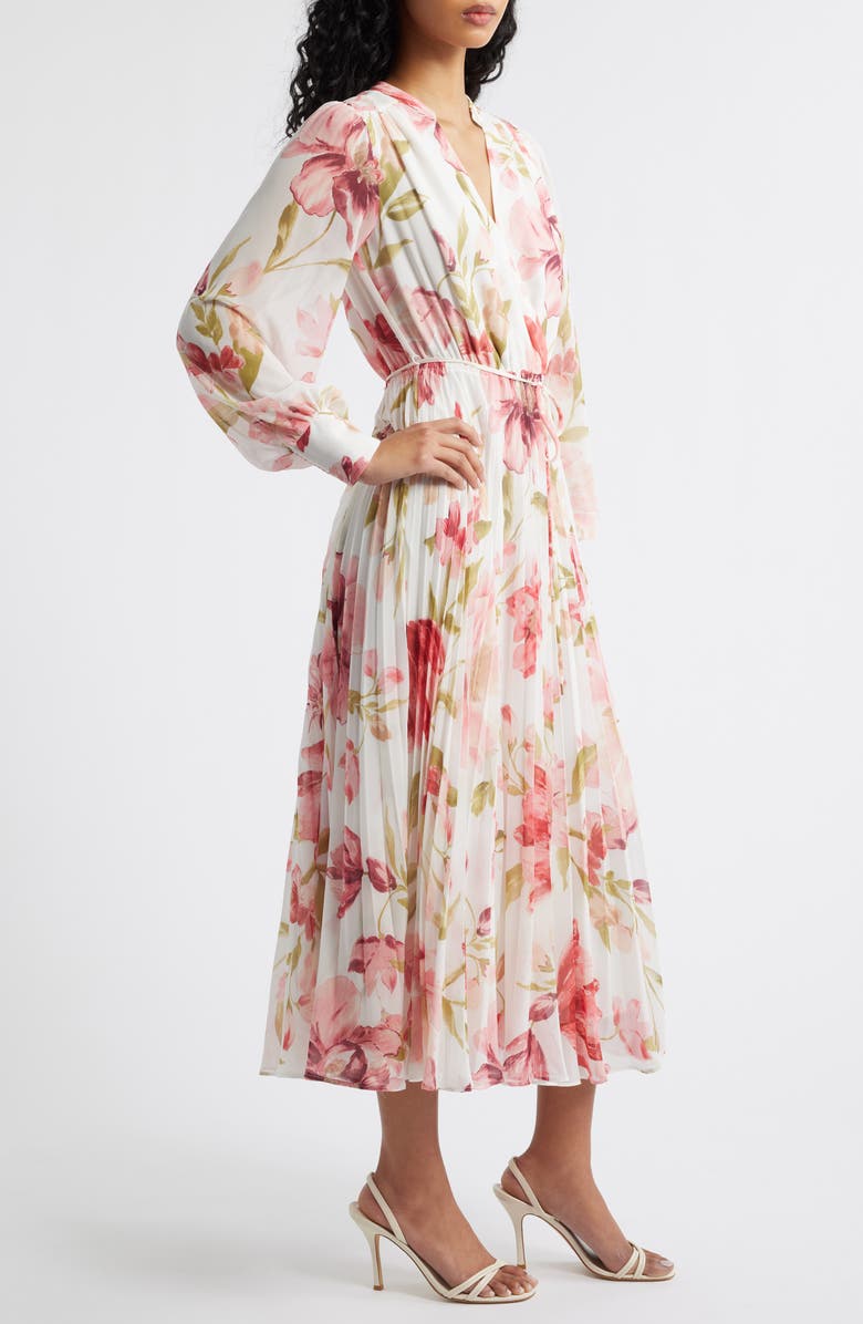Ever New Saskia Long Sleeve Faux Wrap Dress, Alternate, color, Blush Lyell Floral