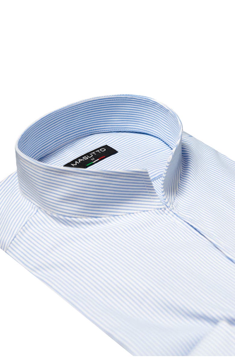 MASUTTO Dadon Stand collar Button-Up Long Sleeve Shirt, Main, color, Blue