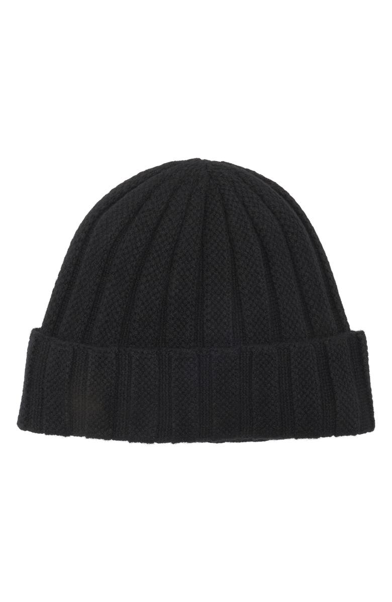 Nordstrom Wool & Cashmere Rib Beanie, Main, color, Black