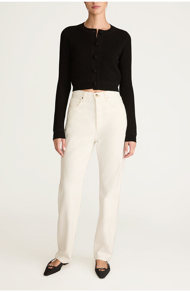 Rebecca Taylor Ottoman Cardigan, Alternate, color, Black